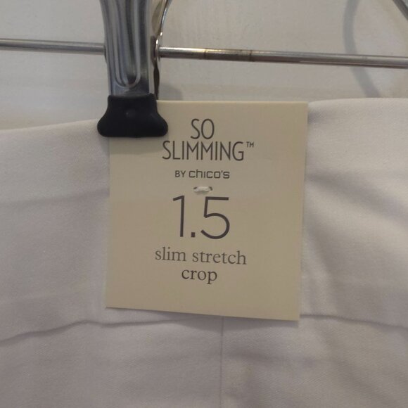 Chico's So Slimming White Slim Stretch Size 1.5 Women's Size 10 Crop Fit NTW - Picture 4 of 10